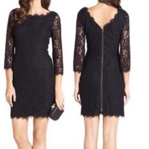 Diane von Furstenburg black lace dress size 4